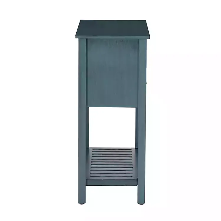 Console Tables-Kirklands Home Dark Teal Beadboard Console Table Blue