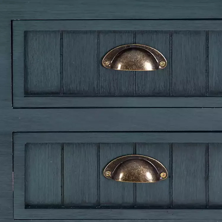 Console Tables-Kirklands Home Dark Teal Beadboard Console Table Blue