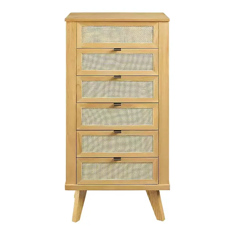 Dressers & Chests-Kirklands Home Natural Cane Jewelry Armoire Tan