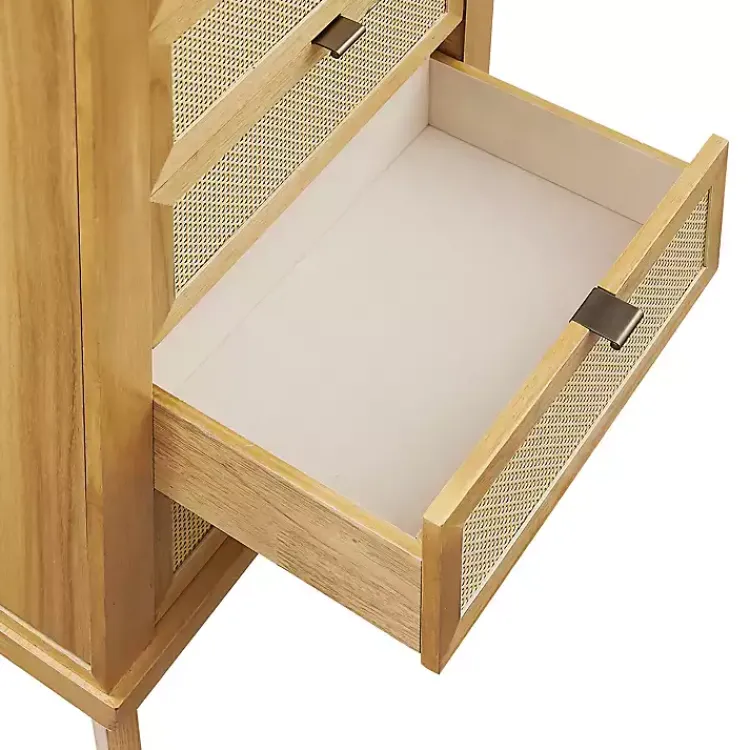 Dressers & Chests-Kirklands Home Natural Cane Jewelry Armoire Tan