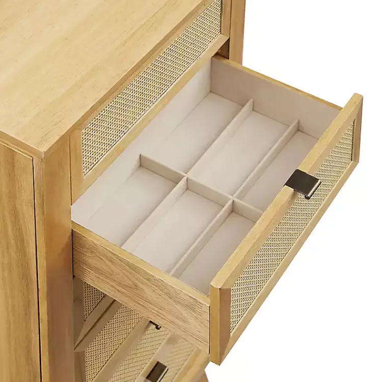 Dressers & Chests-Kirklands Home Natural Cane Jewelry Armoire Tan