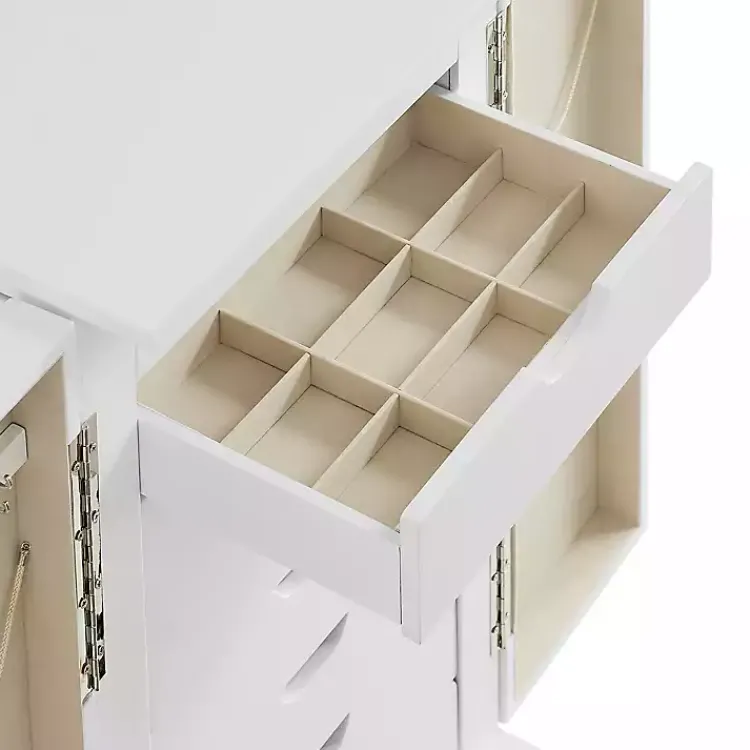 Armoires-Kirklands Home Mid-Century Modern Jewelry Armoire White