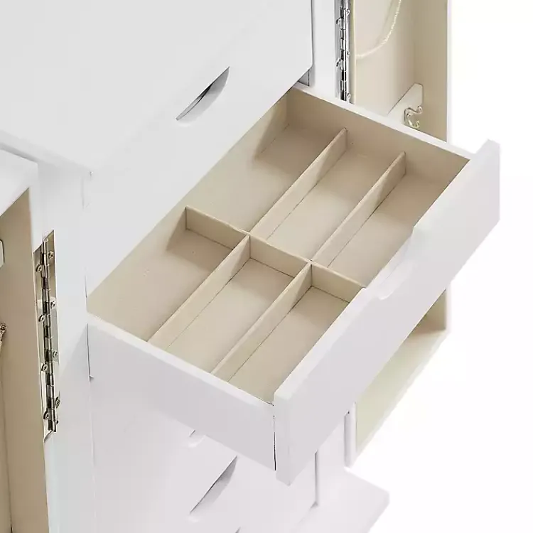 Armoires-Kirklands Home Mid-Century Modern Jewelry Armoire White