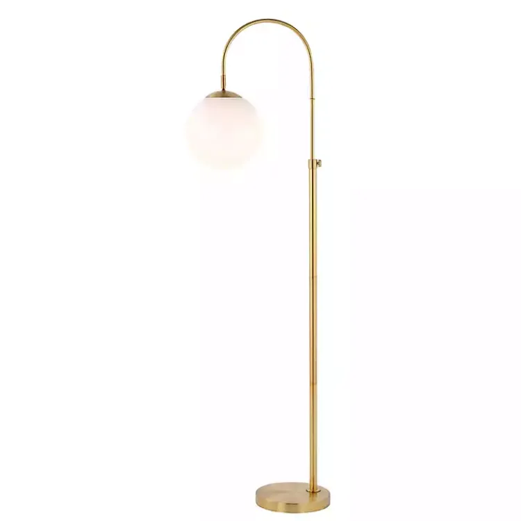 Floor Lamps-Kirklands Home Arch Globe Adjustable Floor Lamp Gold