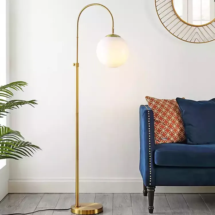 Floor Lamps-Kirklands Home Arch Globe Adjustable Floor Lamp Gold