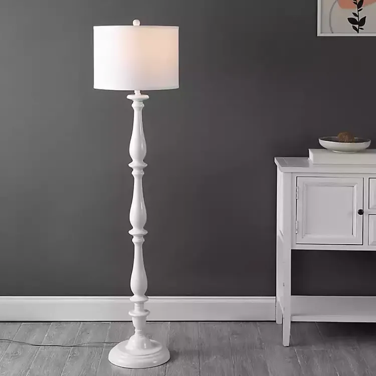 Floor Lamps-Kirklands Home Candlestick Bessie Floor Lamp White