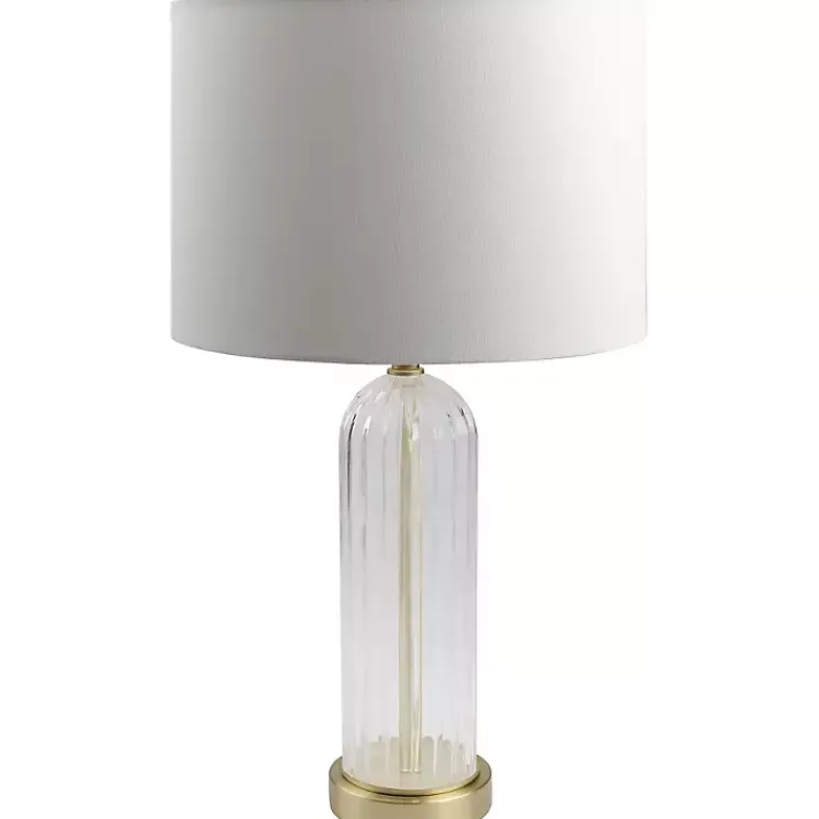 Table Lamps-Kirklands Home Crassula Clear Glass Table Lamp White