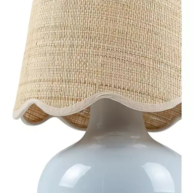 Table Lamps-Kirklands Home Stella Light Diminuta Woven Shade Table Lamp Blue