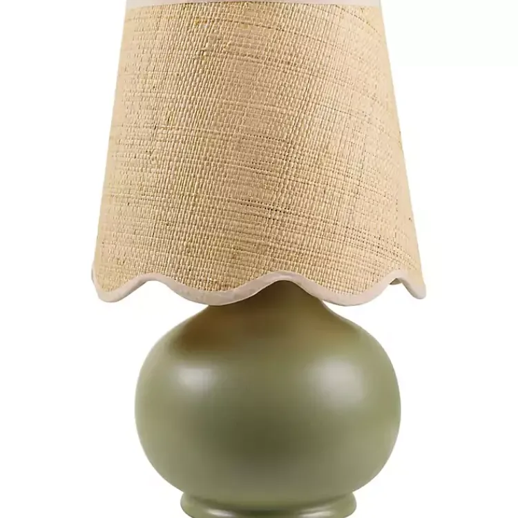 Table Lamps-Kirklands Home Stella Diminuta Table Lamp with Woven Shade Green
