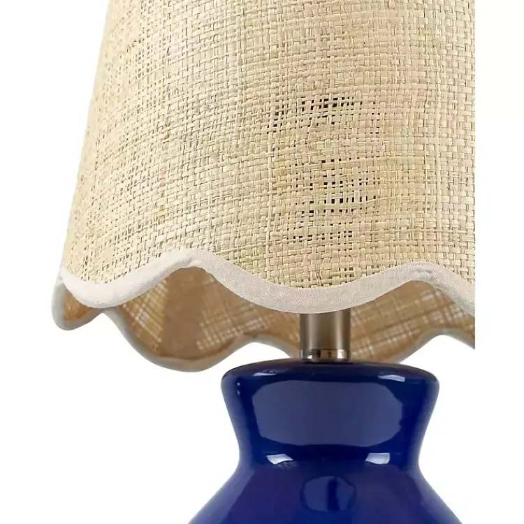 Table Lamps-Kirklands Home Stella Mini Table Lamp with Woven Shade Blue