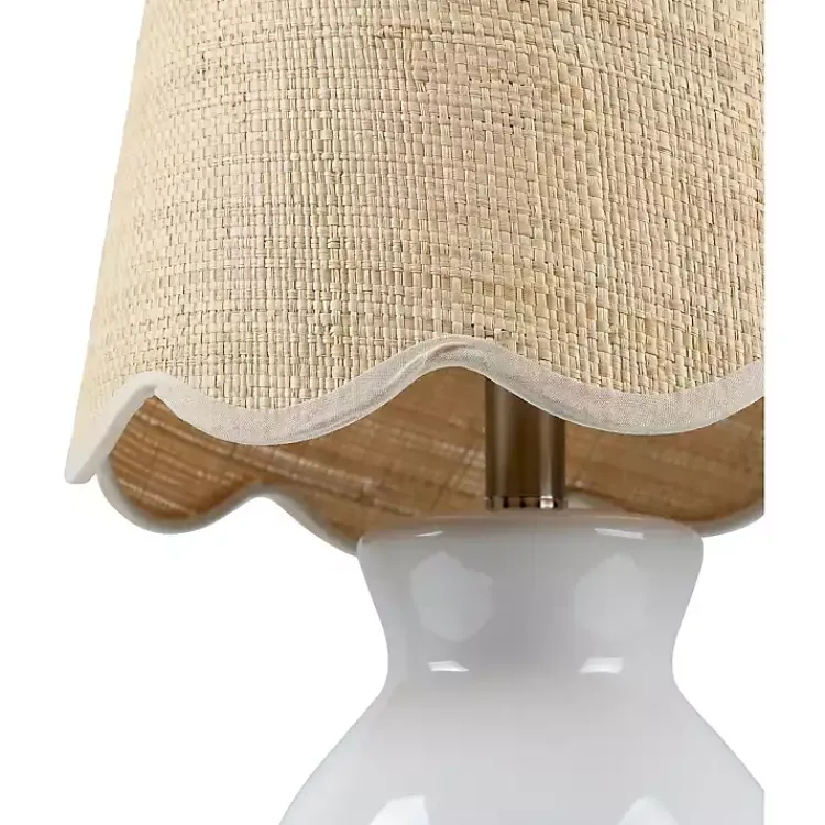 Table Lamps-Kirklands Home Stella Mini Table Lamp with Woven Shade White