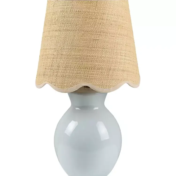 Table Lamps-Kirklands Home Stella Light Mini Table Lamp with Woven Shade Blue
