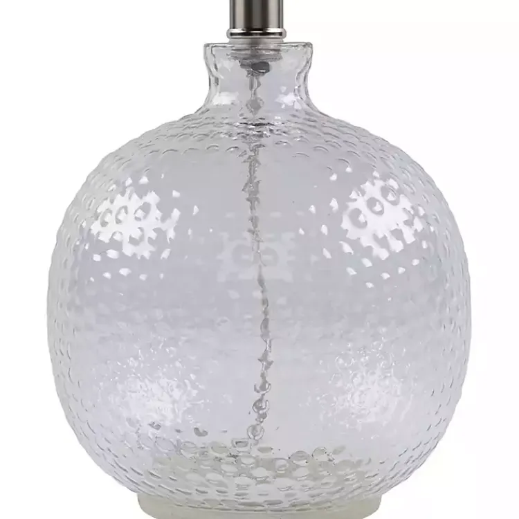 Table Lamps-Kirklands Home Clear Glass Hobnail Table Lamp Gray