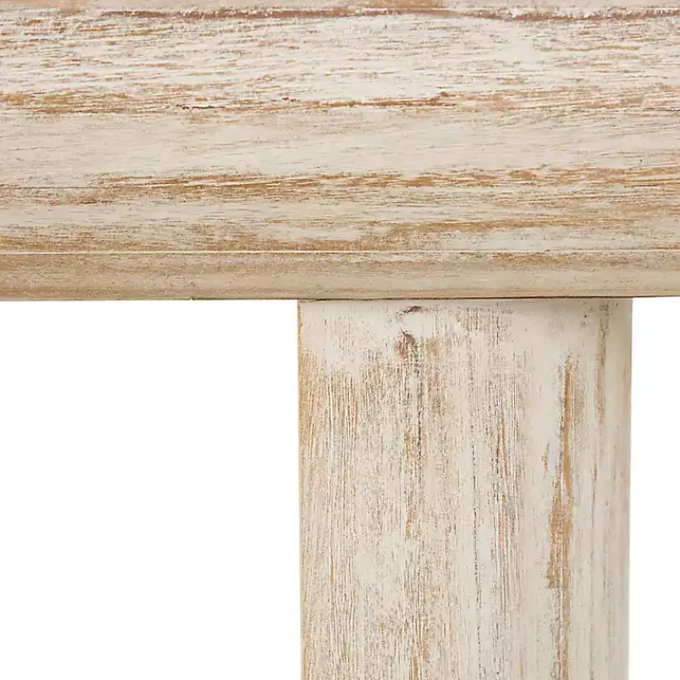 Console Tables-Kirklands Home Natural Wood Grain Console Table Ivory