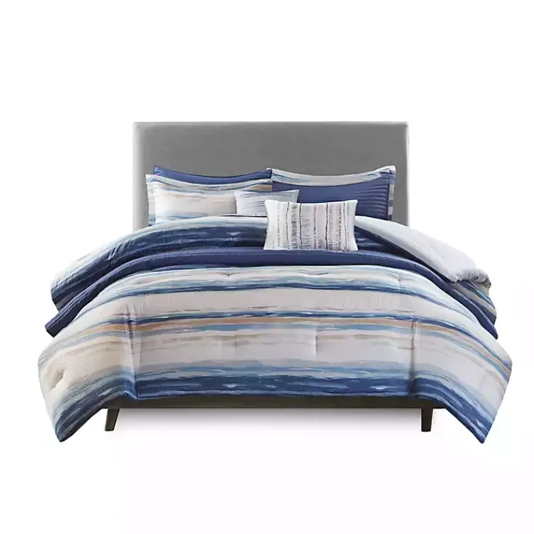 Comforters-Kirklands Home Blue Watercolor 8-pc. Full/Queen Comforter Set
