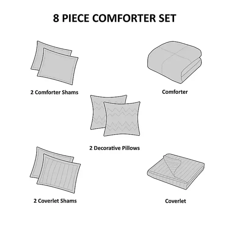 Comforters-Kirklands Home Blue Watercolor 8-pc. Full/Queen Comforter Set