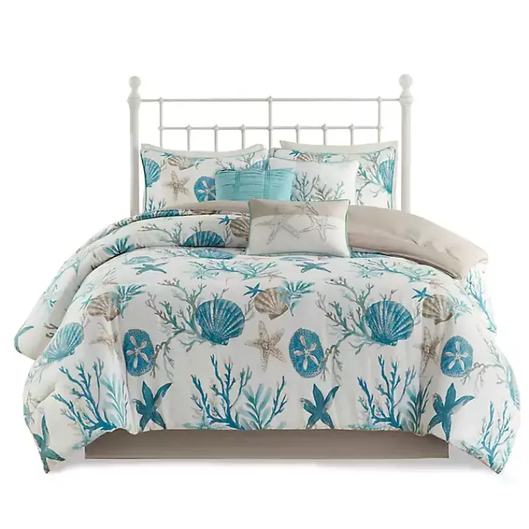 Comforters-Kirklands Home Aqua Coastal 7-pc. Queen Comforter Set