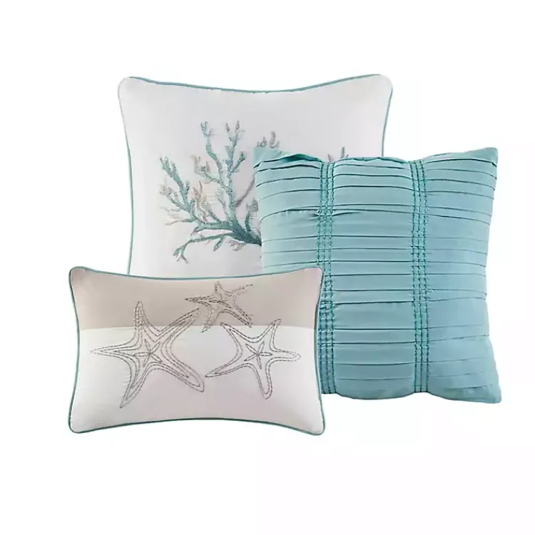 Comforters-Kirklands Home Aqua Coastal 7-pc. Queen Comforter Set