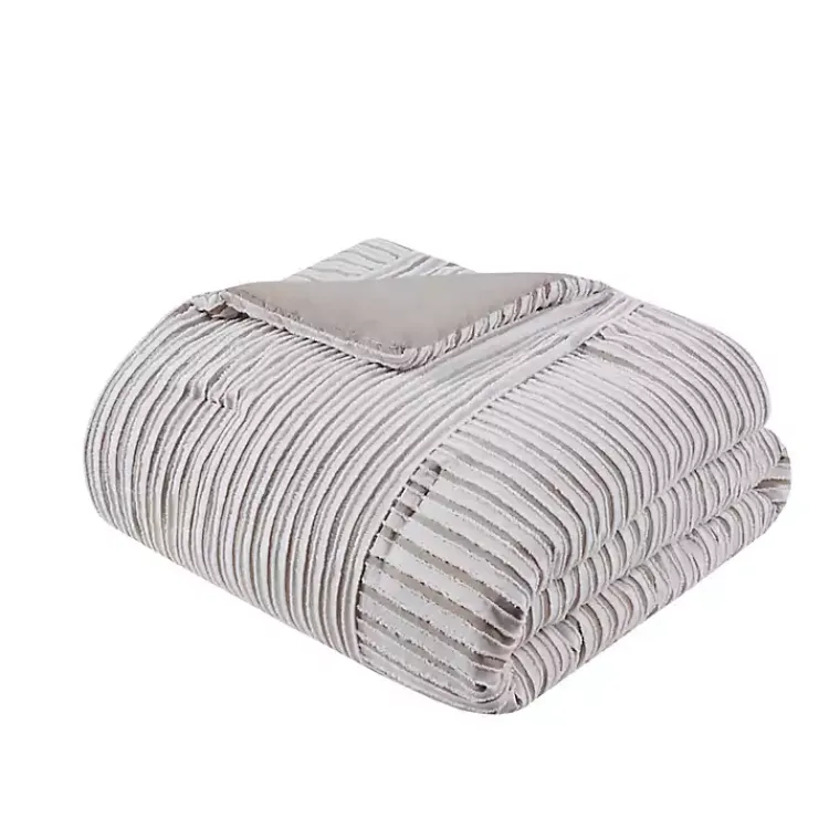 Comforters-Kirklands Home Neutral Striped 5-pc. Full/Queen Comforter Set