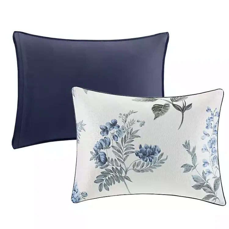 Comforters-Kirklands Home Blue Floral 7-pc. King Comforter Set