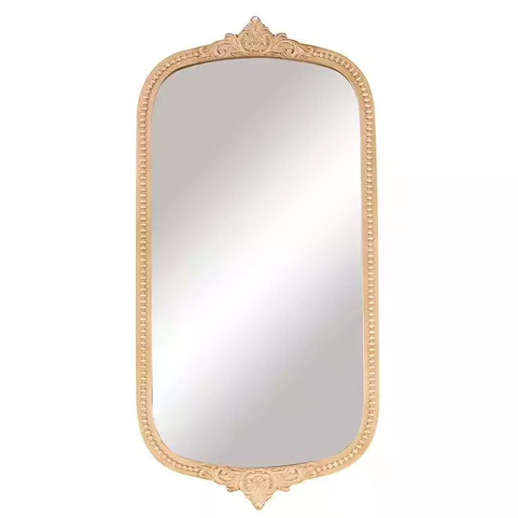 Decorative Mirrors-Kirklands Home Gold Beaded Scroll Frame Wall Mirror