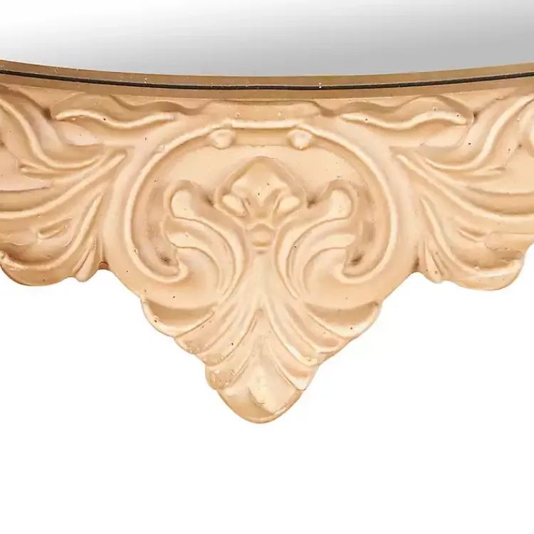 Decorative Mirrors-Kirklands Home Gold Beaded Scroll Frame Wall Mirror