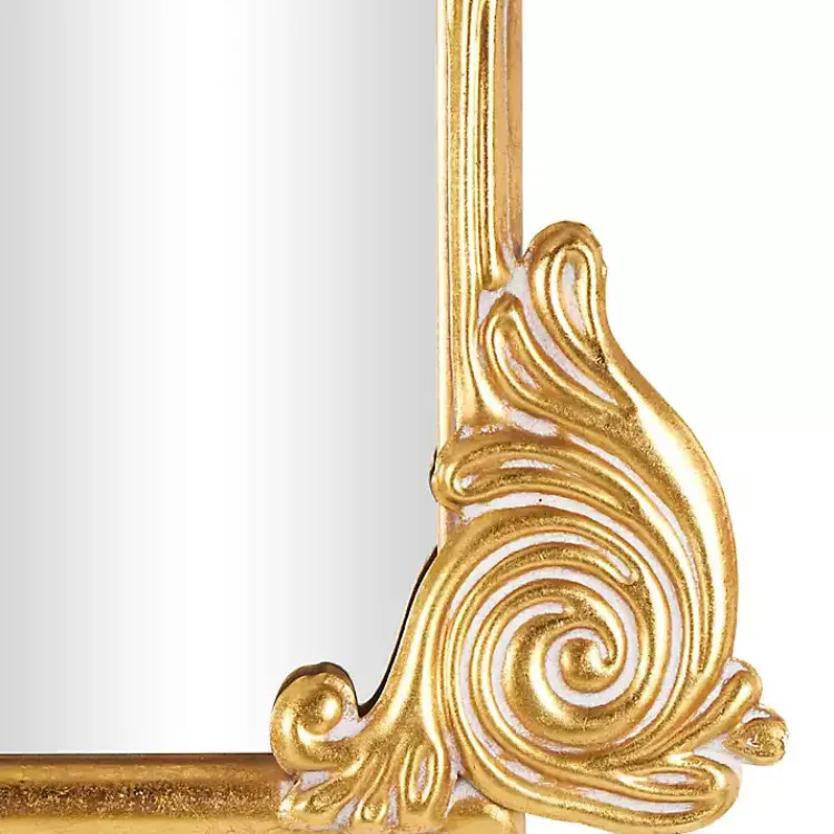Decorative Mirrors-Kirklands Home Gold Arched Baroque Wall Mirror