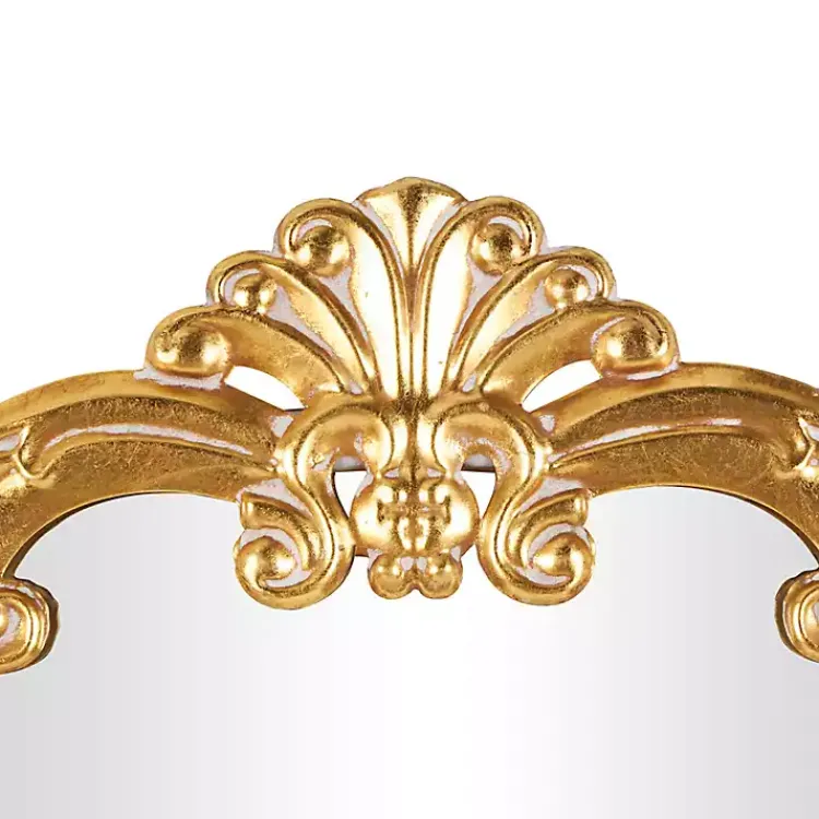 Decorative Mirrors-Kirklands Home Gold Arched Baroque Wall Mirror