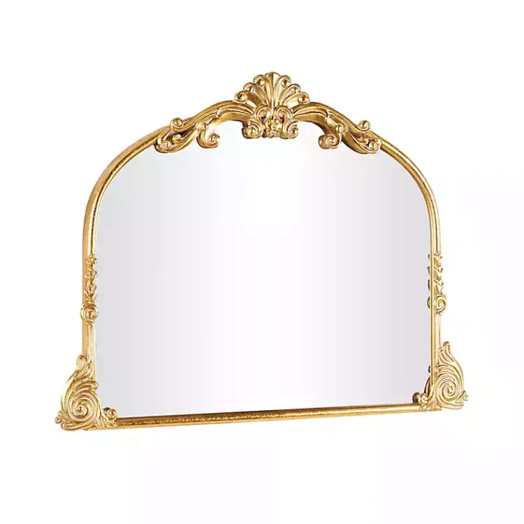 Decorative Mirrors-Kirklands Home Gold Arched Baroque Wall Mirror