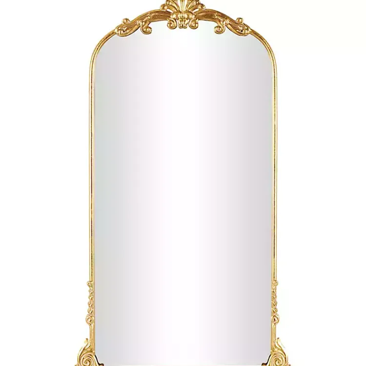 Decorative Mirrors-Kirklands Home Gold Arched Baroque Mirror