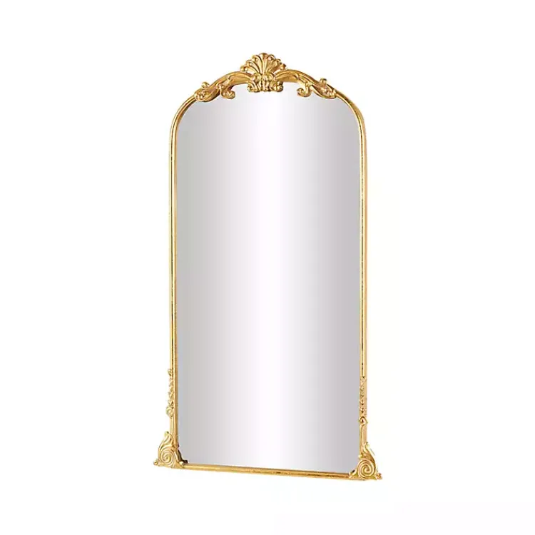 Decorative Mirrors-Kirklands Home Gold Arched Baroque Mirror