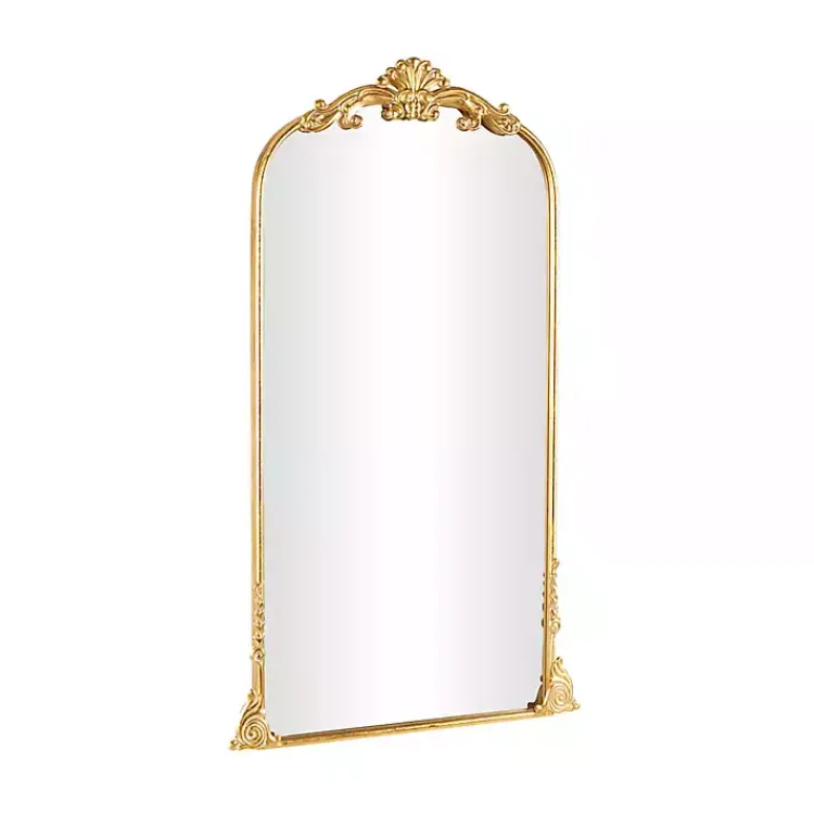Decorative Mirrors-Kirklands Home Gold Arched Baroque Mirror