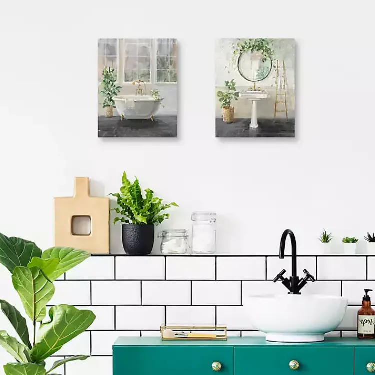 Canvas Art-Kirklands Home Simple Pleasures Bath Canvas Art Prints, Set of 2