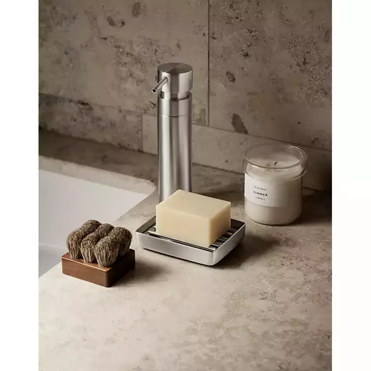 Bathroom Accessories-Kirklands Home Stainless Steel Nexio Soap Dish Silver