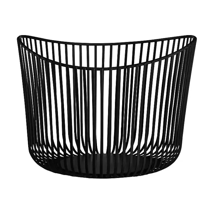 Bathroom Accessories-Kirklands Home Steel Modo Storage Basket Black