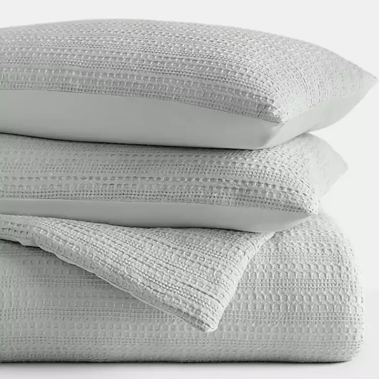 Comforters-Kirklands Home Mist Waffle Ultra-Soft 3-pc. King Comforter Set Green