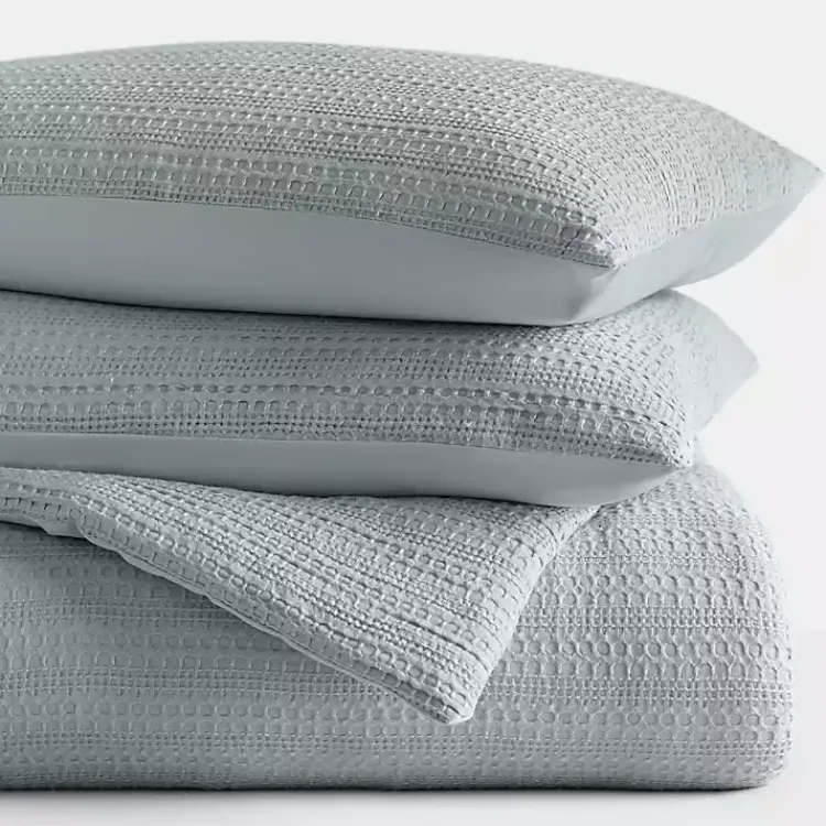 Comforters-Kirklands Home Waffle Ultra-Soft 3-pc. King Comforter Set Blue