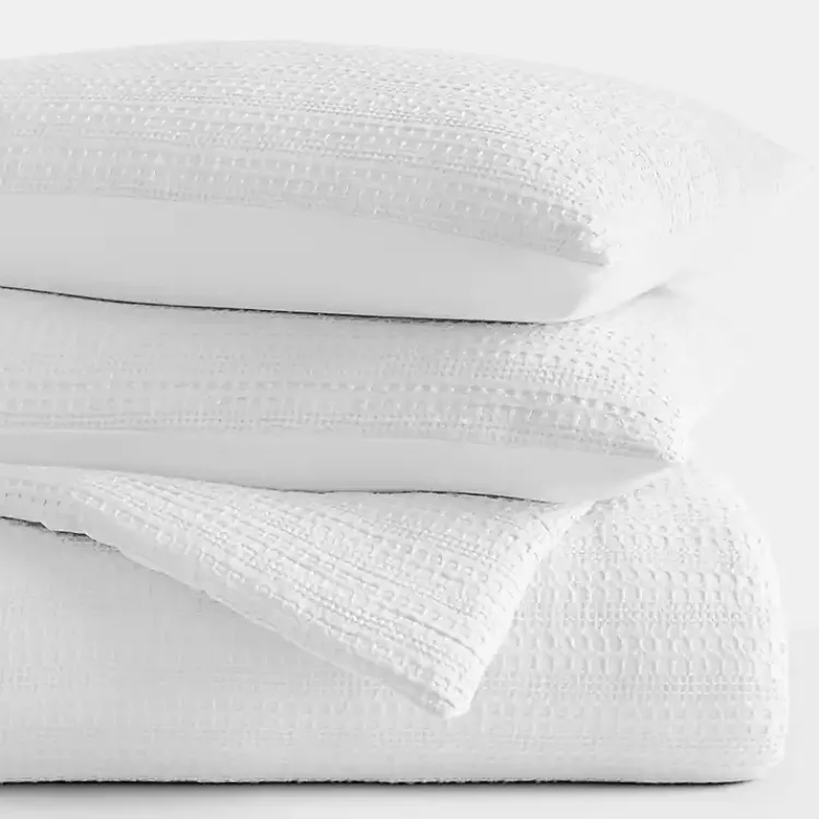 Comforters-Kirklands Home Waffle Ultra-Soft 3-pc. King Comforter Set White