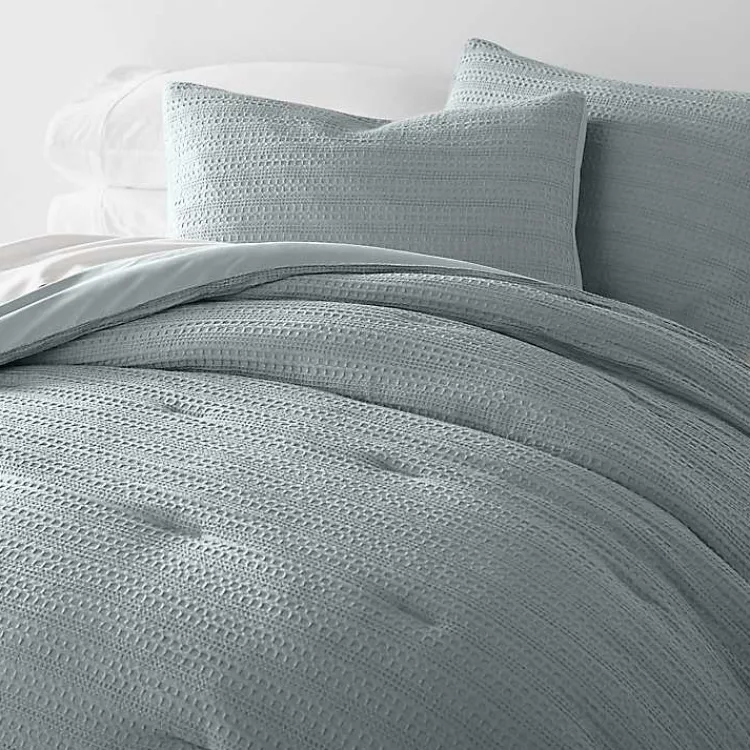 Comforters-Kirklands Home Waffle Ultra-Soft 3-pc. Queen Comforter Set Blue