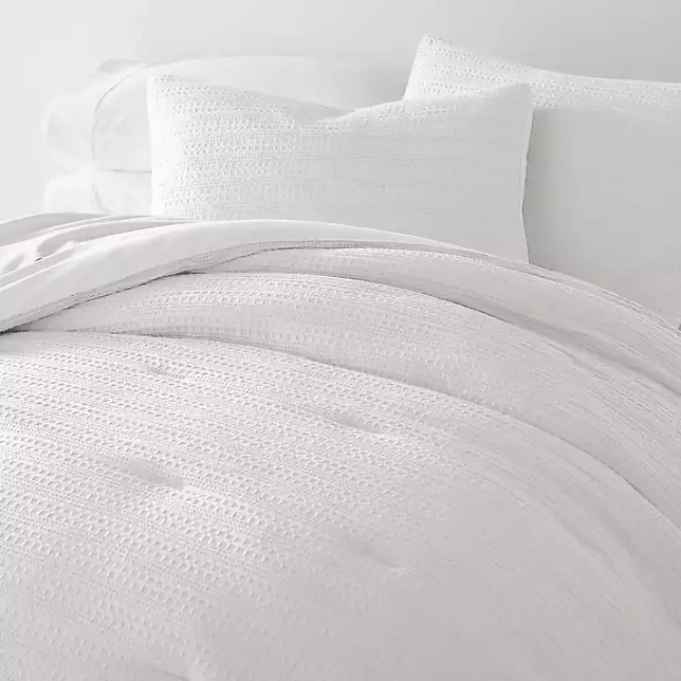 Comforters-Kirklands Home Waffle Ultra-Soft 3-pc. Twin Comforter Set White
