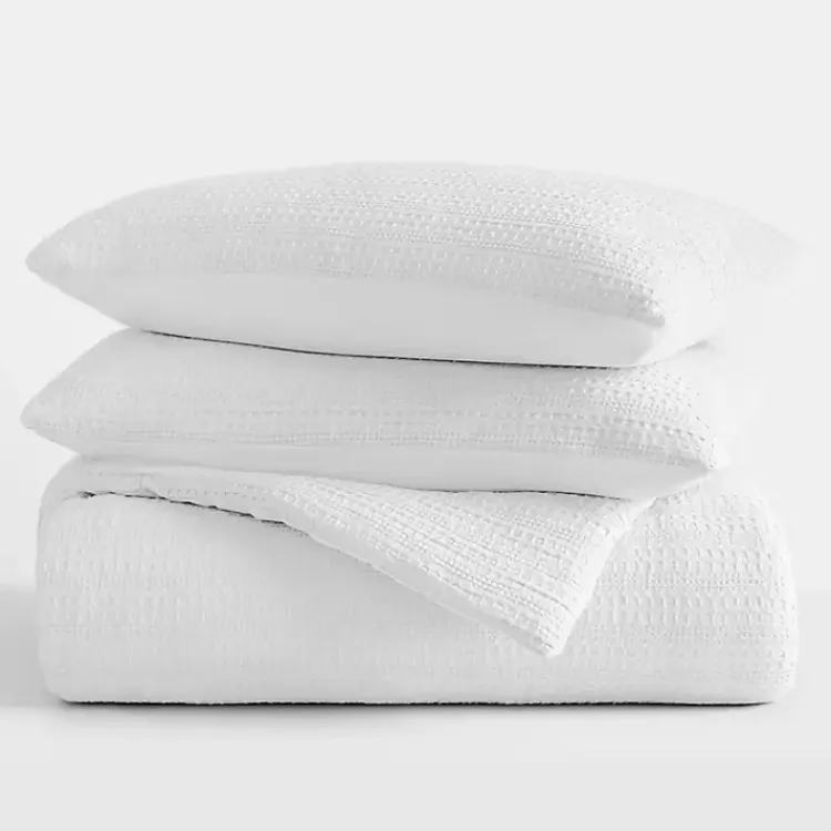 Comforters-Kirklands Home Waffle Ultra-Soft 3-pc. Twin Comforter Set White