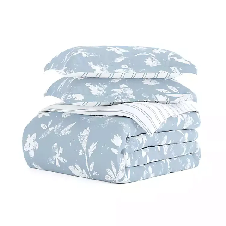 Duvets-Kirklands Home Blue Garden Farmhouse 3-pc. Twin Duvet Cover Set