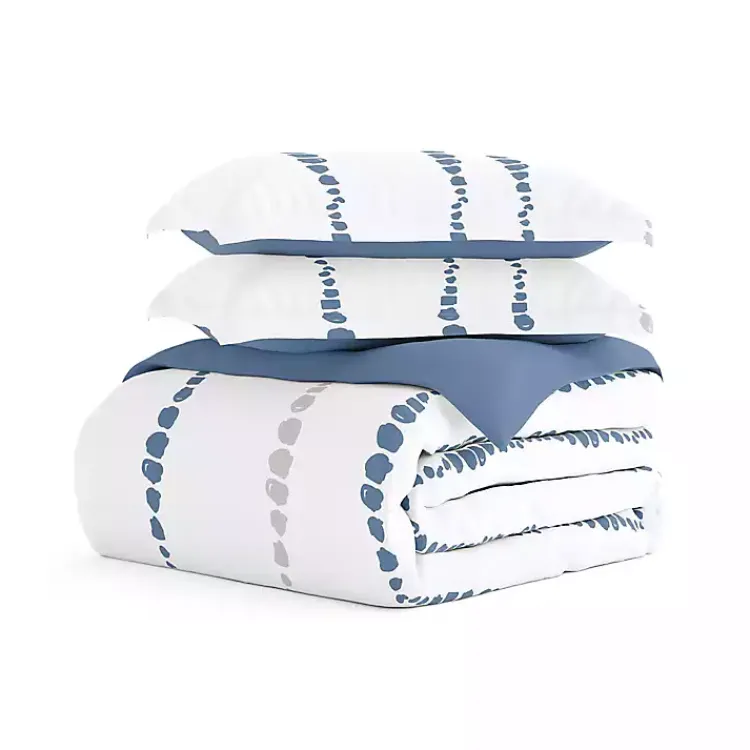 Duvets-Kirklands Home Navy Dots Reversible 2-pc. Twin Duvet Cover Set