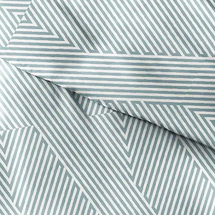 Duvets-Kirklands Home Blue Linear 3-pc. Queen Duvet Cover Set
