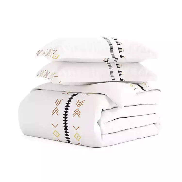 Duvets-Kirklands Home Bohemian Stripe 3-pc. King Duvet Cover Set White