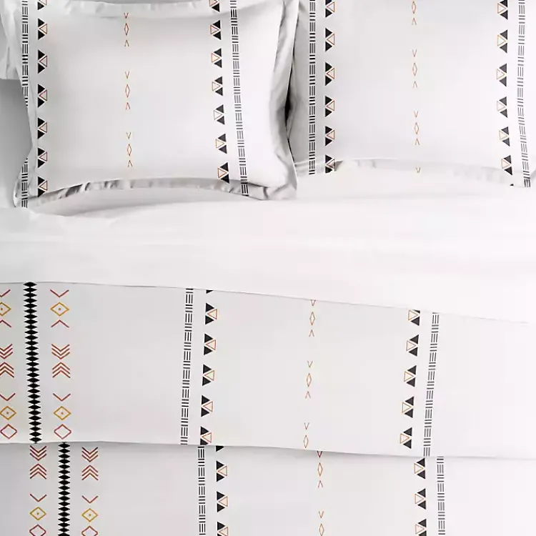 Duvets-Kirklands Home Bohemian Stripe 3-pc. King Duvet Cover Set White