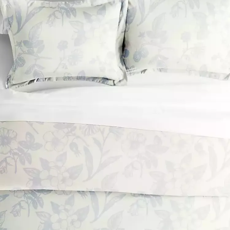 Duvets-Kirklands Home Blue Botanical 2-pc. Twin Duvet Cover Set