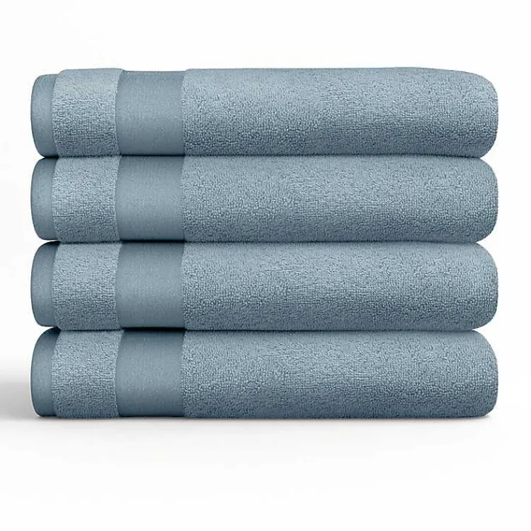 Bath Towels-Kirklands Home Essential Cotton Bath Towels, Set of 4 Blue