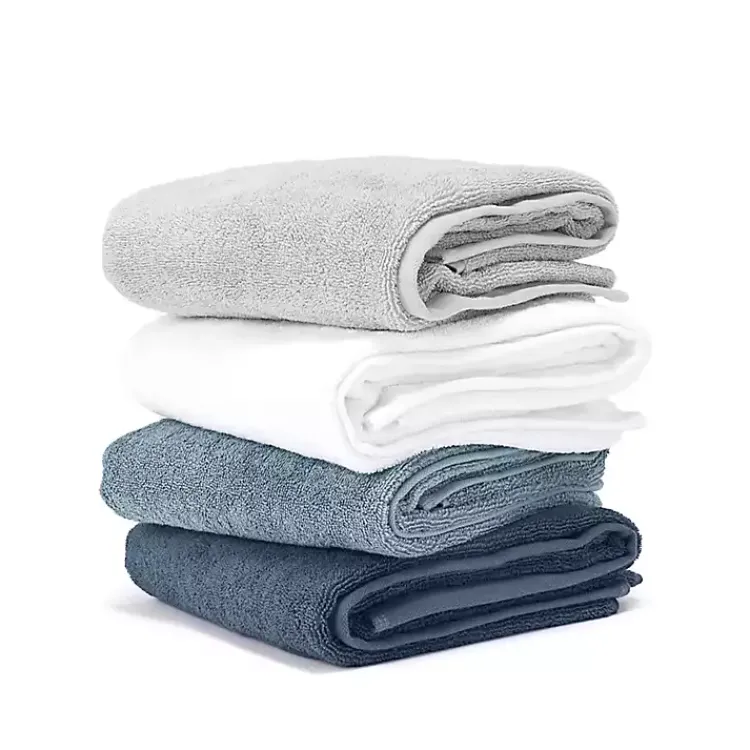 Bath Towels-Kirklands Home Essential Cotton Bath Towels, Set of 4 Blue