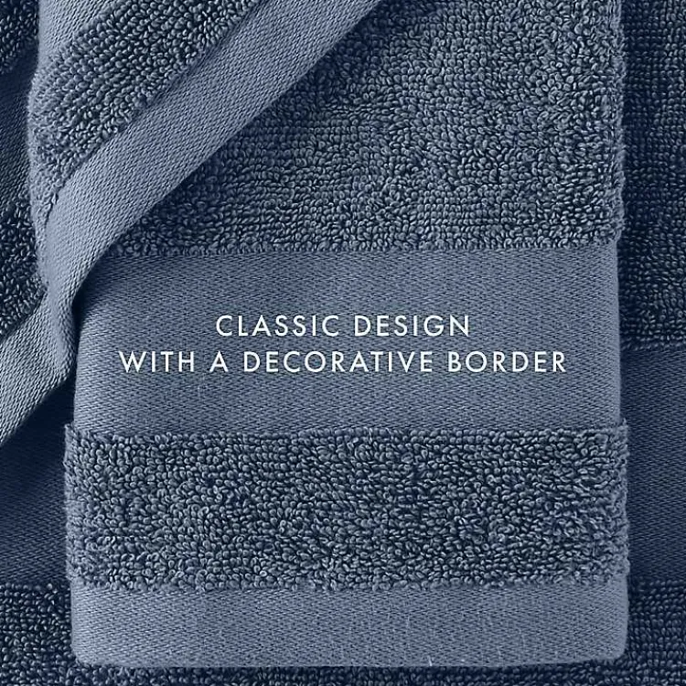 Bath Towels-Kirklands Home Navy Essential Cotton Bath Towels, Set of 4 Blue